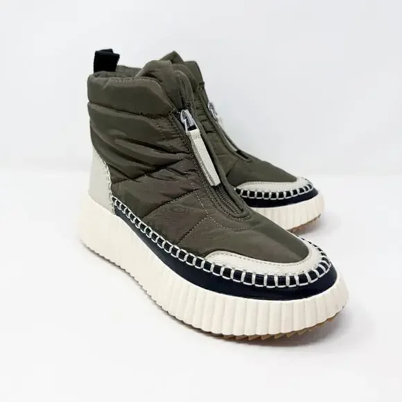 NWOB Dolce Vita Olive Green and Cream Chunky Sneaker Boots Women's US Size 7 - Picture 1 of 8
